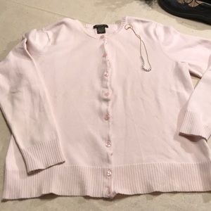Eddie Bauer pale pink cardigan in Large